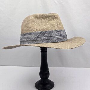 Kooringal Straw Fedora Hat With Gray Tribal Band Size L 61cm